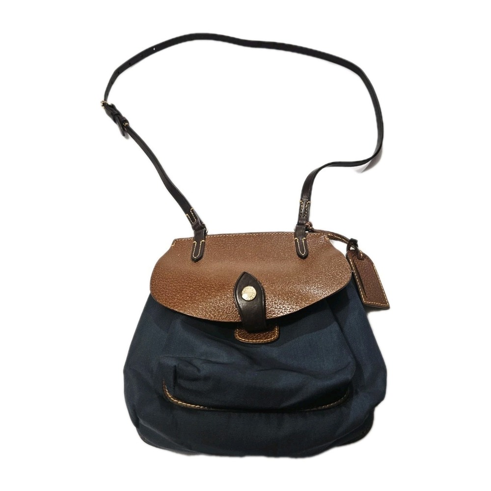 Dooney & Bourke SMALL Crossbody Shoulder Nylon Leather Bag Astral Blue Pockets